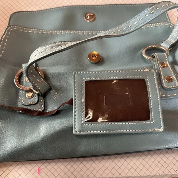 Tommy Hilfiger Blue Leather Tote Purse - Picture 4 of 4